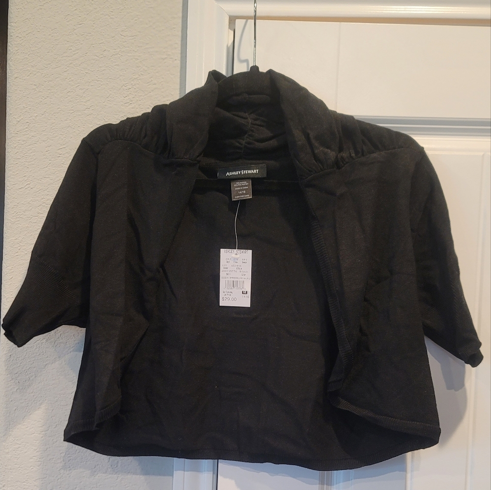 Open Front Lightweight Short Sleeve Shrug